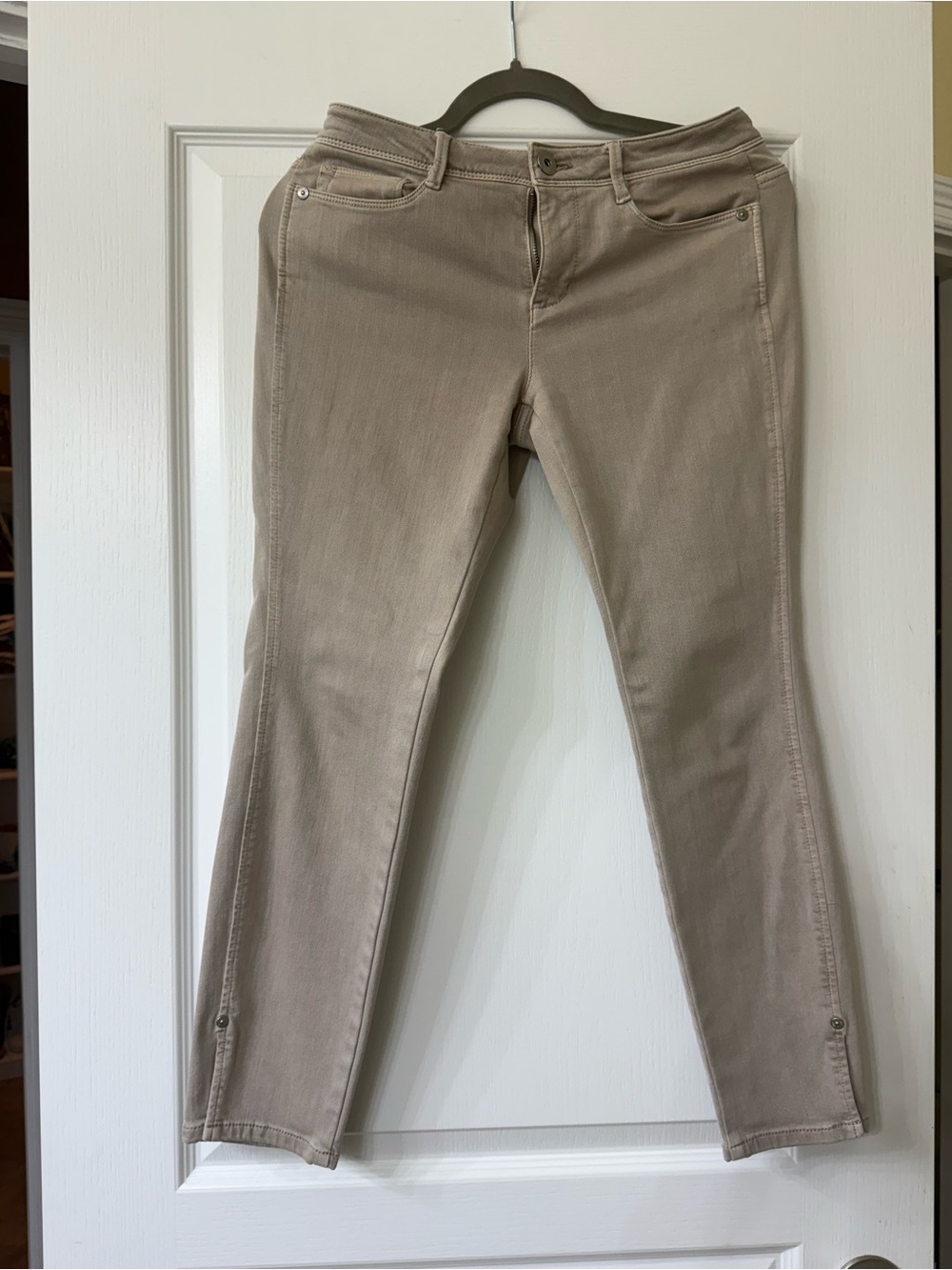 J. Jill Beige Cropped Stretch Jeans